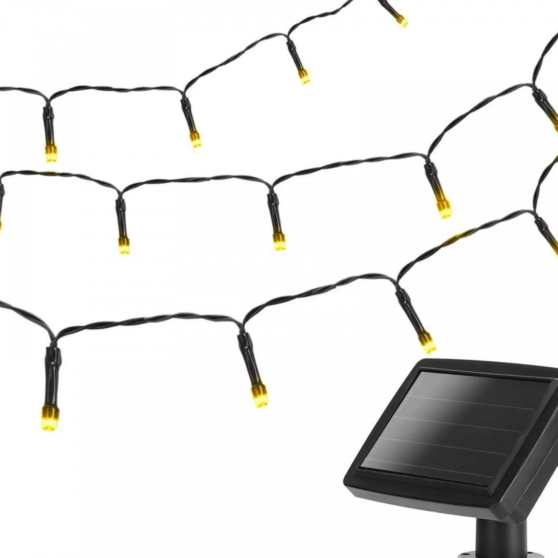 Aigostar Kerstlichtsnoeren^Lichtstring Warmwit - 2700K | 11 Meter - 100 Led's | Waterdicht Ip44 | Solar - Oplaadbaar