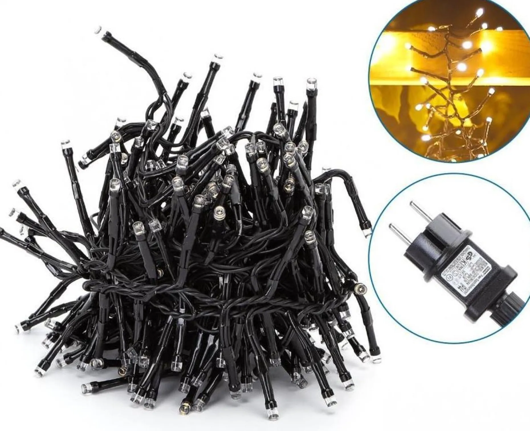 Aigostar Kerstlichtsnoeren^Lichtstring Warmwit - 2400K | 10 Meter - 250 Led's | Waterdicht Ip44 | 230Vac - 24V