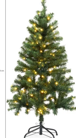 Lifa-Living Decoratieve Kerstbomen^Lifa Living - Kunstkerstboom - Met Verlichting - 120 Led Lampjes - 120 Cm - Aanloopsnoer 5 Meter - Groen