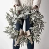 * Lights4Fun Kerstset 1,5 M Eucalyptus - Laurierkerstslinger & 50 Cm Kerstkrans Store