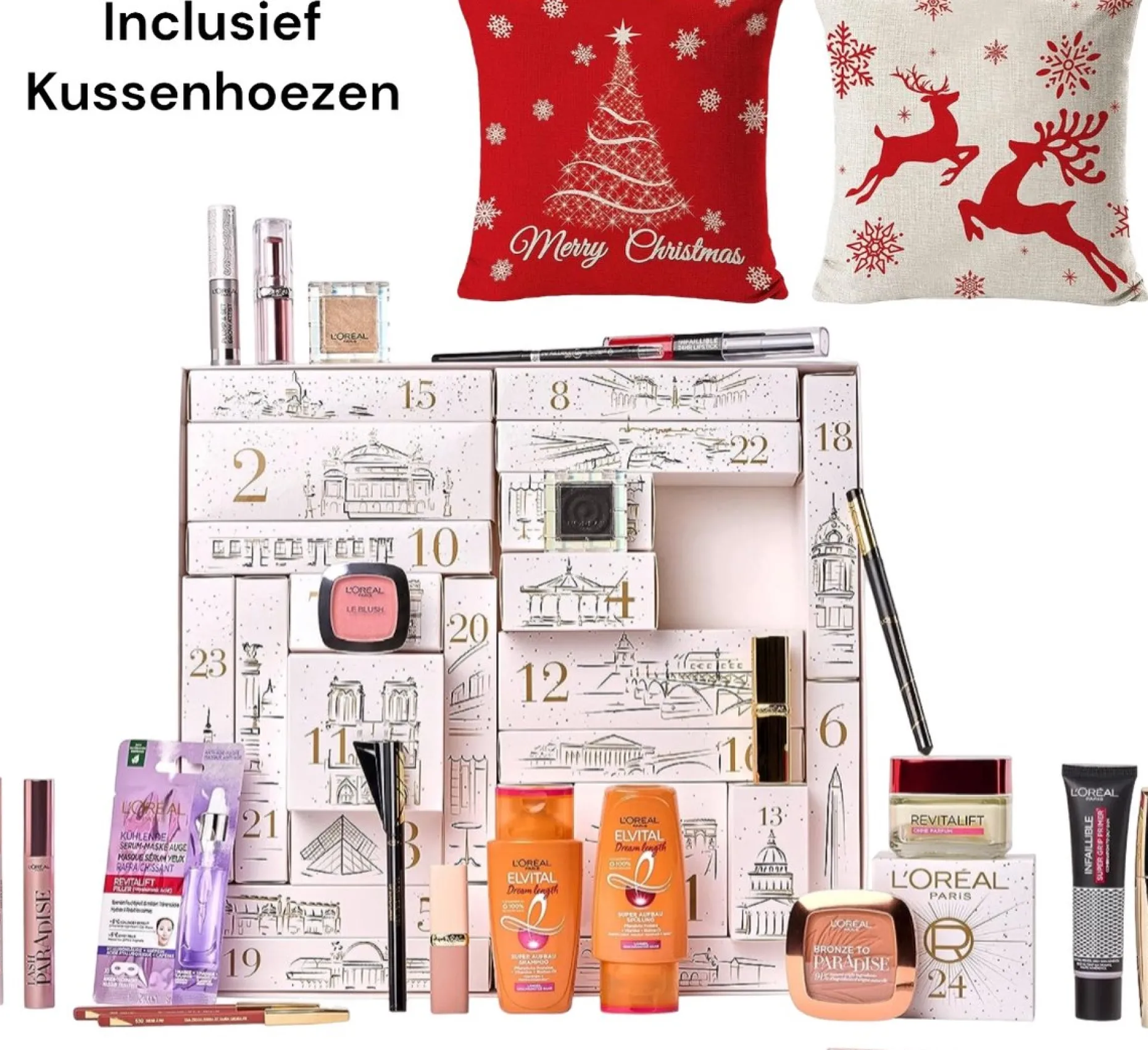 L’Oréal Paris Adventskalenders^L'Oreal Paris Advent Calendar 2022 24 Doors - Adventkalender - Cadeau - Kerst + Gratis Inpakken