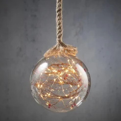 Luca lighting Verlichte Kerstfiguren^ Bal Aan Touw Kerstverlichting Met 40 Led Lampjes En Decoratie - H100 X O20 Cm - Transparant