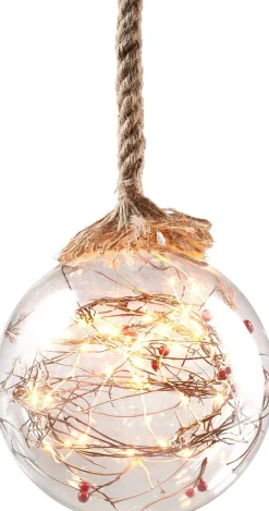 Luca lighting Verlichte Kerstfiguren^ Bal Aan Touw Kerstverlichting Met 40 Led Lampjes En Decoratie - H100 X O20 Cm - Transparant