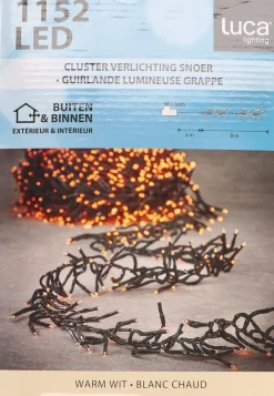 Luca lighting Kerstlichtsnoeren^ Cluster Kerstverlichting Met 1152 Led Lampjes - L Warm Wit 800 Cm