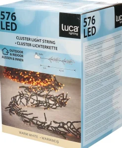 Luca lighting Kerstlichtsnoeren^ Cluster Kerstverlichting Met 576 Led Lampjes - L Warm Wit 420 Cm