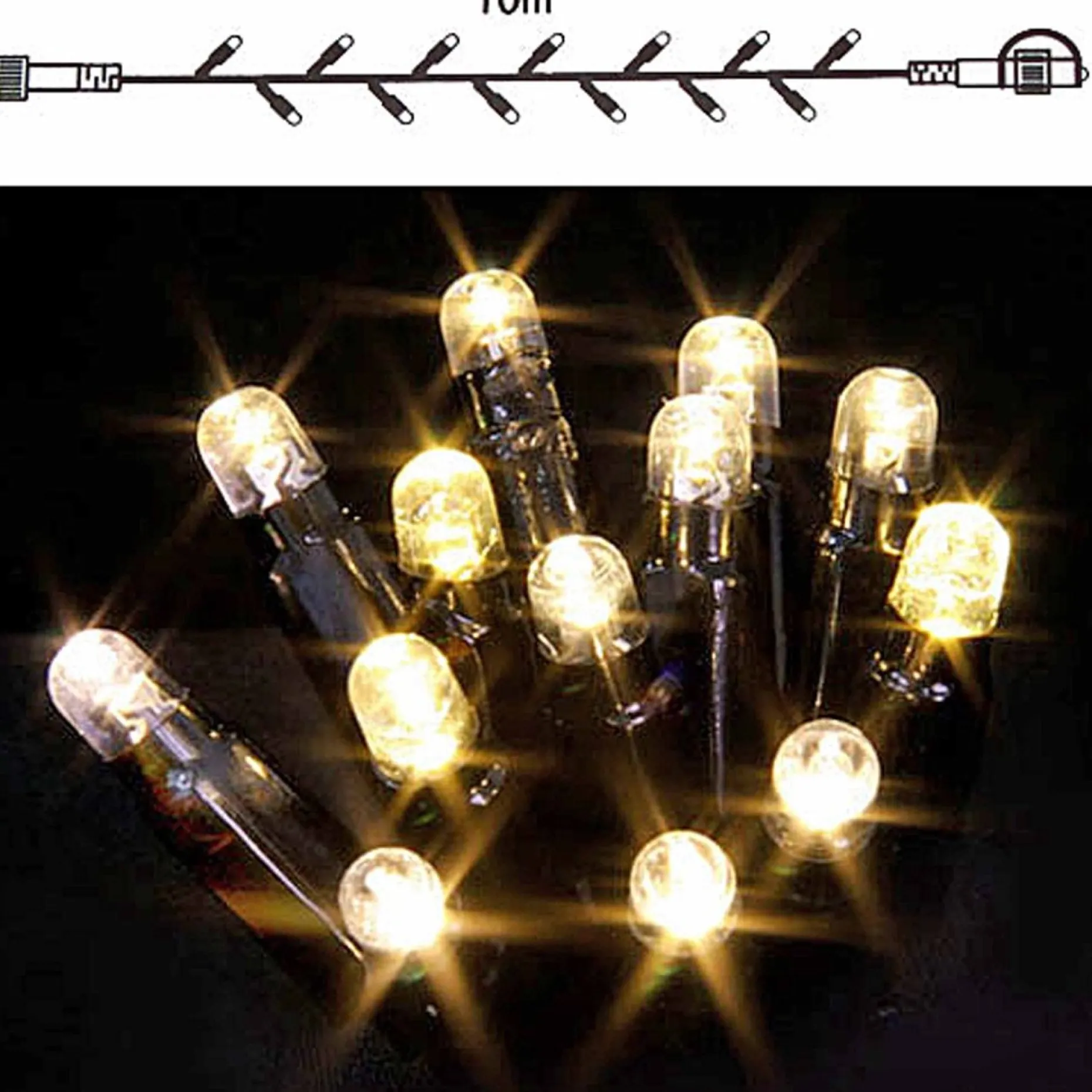 Luca lighting Kerstlichtsnoeren^ Connect 24 Lichtsnoer Met 98 Led Lampjes - L1000 Cm - Warm Wit