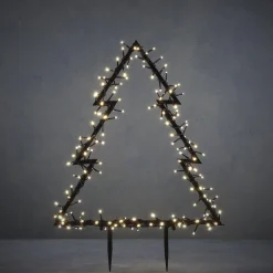 Luca lighting Verlichte Kerstfiguren^ Garden D'Light Kerstboom Tuinsteker Met Klassiek Witte Led Verlichting - L53 X H75 Cm - Zwart