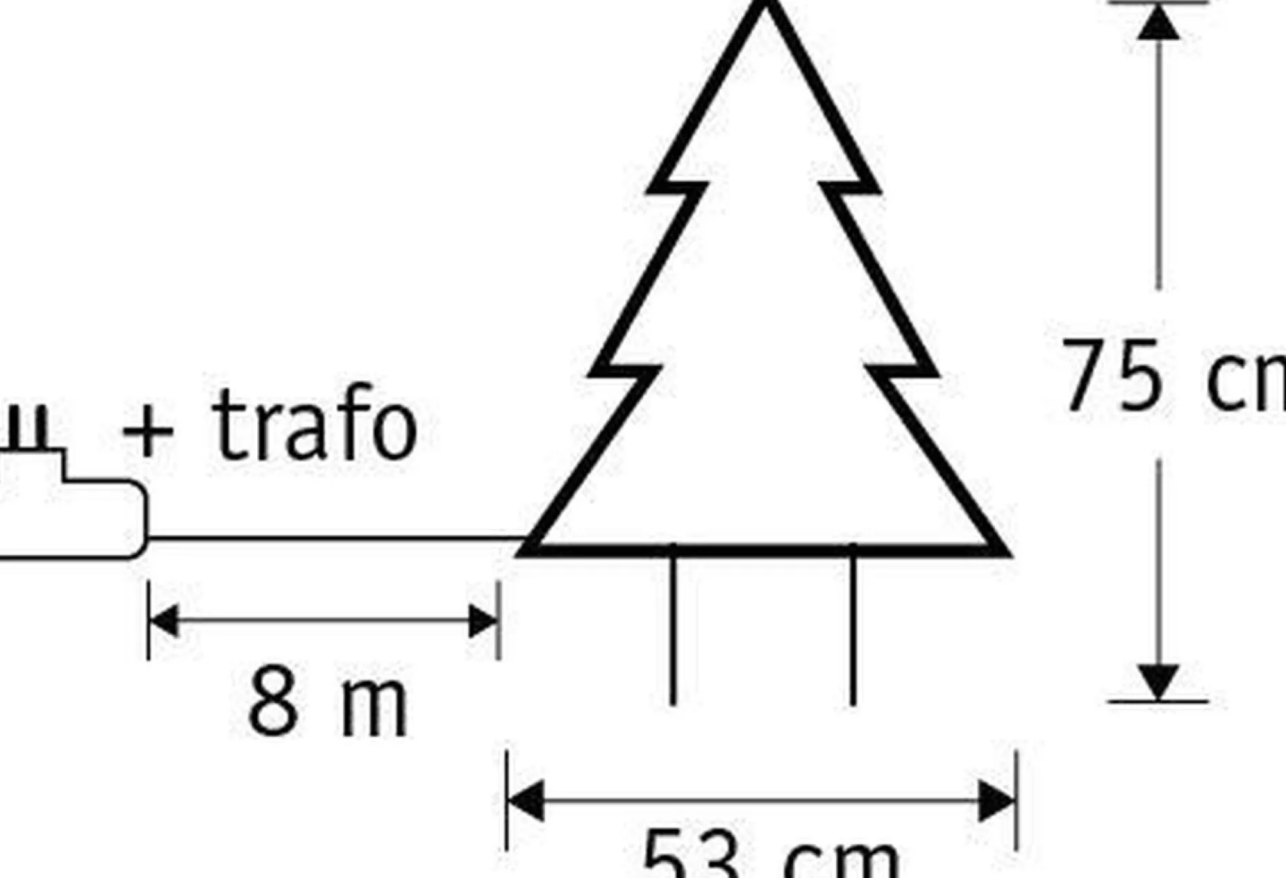 Luca lighting Verlichte Kerstfiguren^ Garden D'Light Kerstboom Tuinsteker Met Klassiek Witte Led Verlichting - L53 X H75 Cm - Zwart
