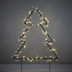 Luca lighting Verlichte Kerstfiguren^ Garden D'Light Kerstboom Tuinsteker Met Klassiek Witte Led Verlichting - L53 X H75 Cm - Zwart