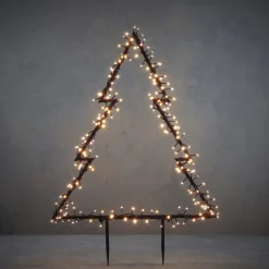Luca lighting Verlichte Kerstfiguren^ Garden D'Light Kerstboom Tuinsteker Met Warm Witte Led Verlichting - L72 X H100 Cm - Zwart