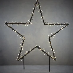 Luca lighting Verlichte Kerstfiguren^ - Garden D'Light Tuinsteker Ster 350Led Classic Wit Ip44 8 Function Controller En Timer - L121X H135Cm - Woonaccessoires En Seizoensgebondendecoratie