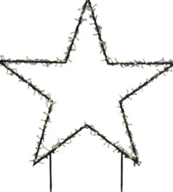 Luca lighting Verlichte Kerstfiguren^ - Garden D'Light Tuinsteker Ster 350Led Classic Wit Ip44 8 Function Controller En Timer - L121X H135Cm - Woonaccessoires En Seizoensgebondendecoratie