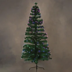 Luca lighting Kunstkerstbomen^ Greenwood Kunstkerstboom Met Fibre Optic Verlichting - H180 Cm - Multikleur