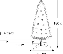 Luca lighting Kunstkerstbomen^ Greenwood Kunstkerstboom Met Fibre Optic Verlichting - H180 Cm - Multikleur