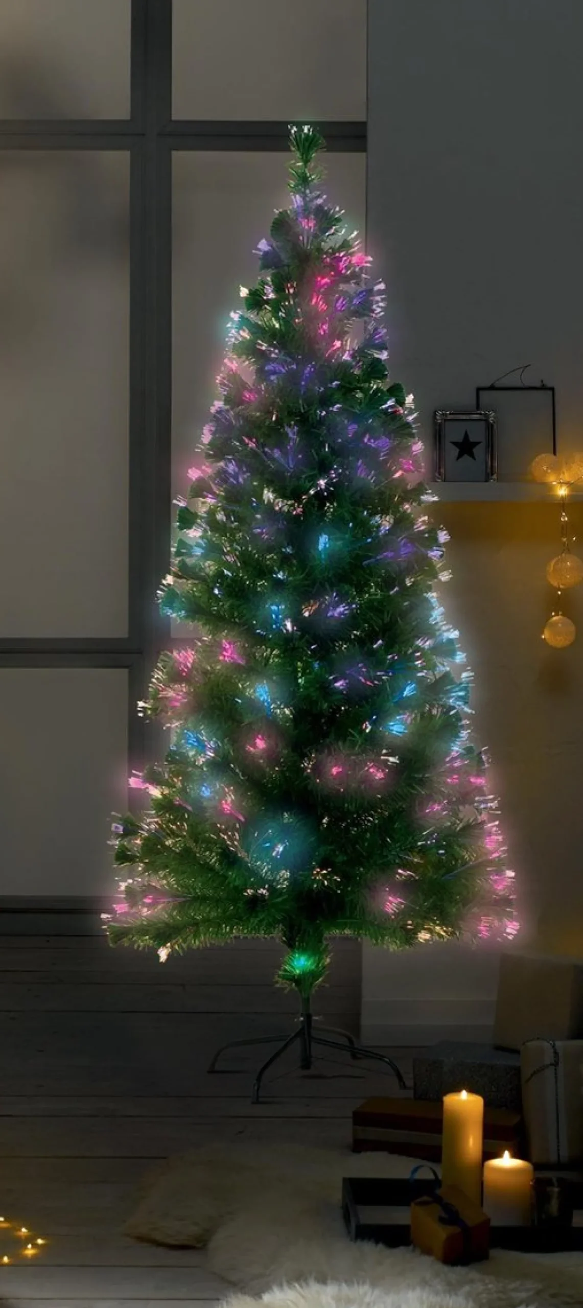 Luca lighting Kunstkerstbomen^ Greenwood Kunstkerstboom Met Fibre Optic Verlichting - H180 Cm - Multikleur