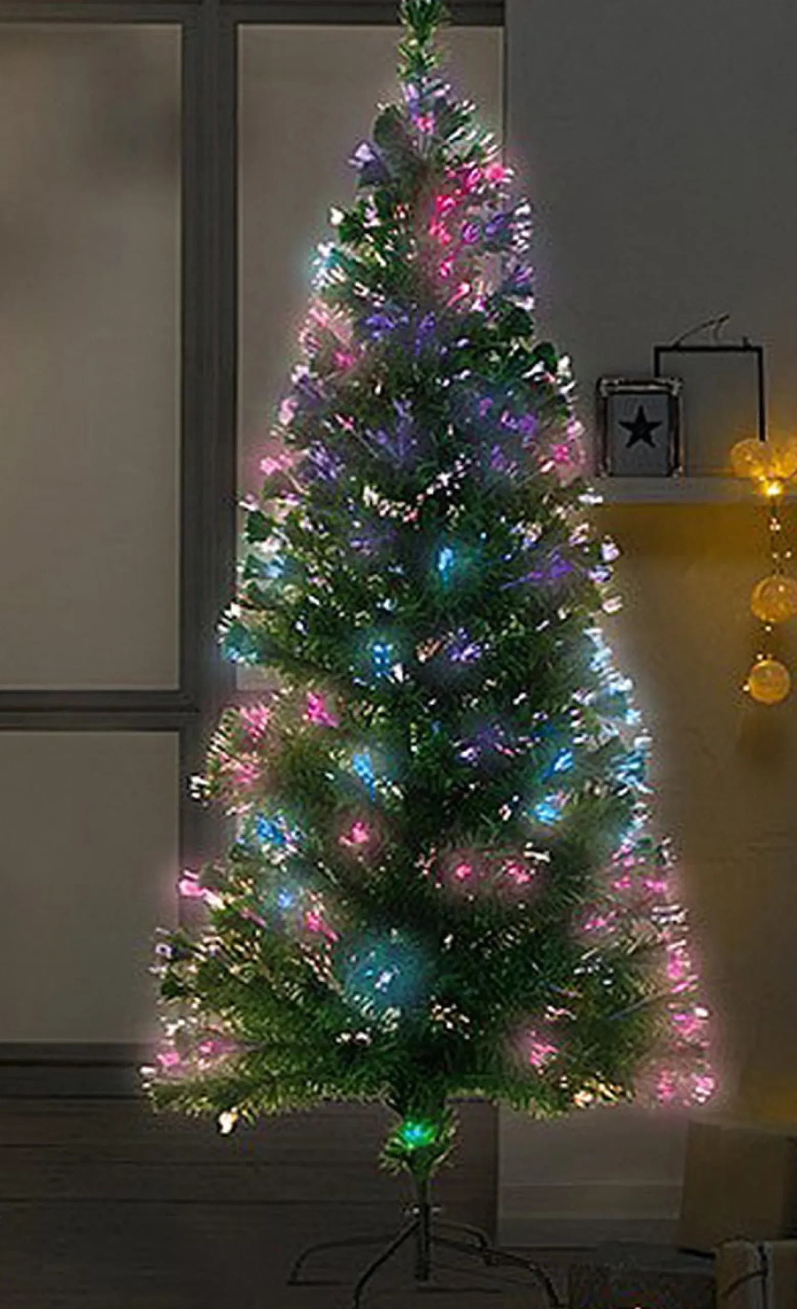 Luca lighting Kunstkerstbomen^ Greenwood Kunstkerstboom Met Fibre Optic Verlichting - H180 Cm - Multikleur