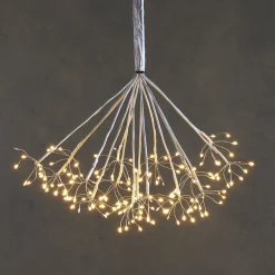 Luca lighting Verlichte Kerstfiguren^ Kerstverlichting Paardenbloem Met 160 Warm Witte Led Lampjes - O80 Cm - Zilver