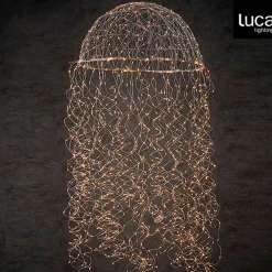 Luca lighting Verlichte Kerstfiguren^ Kroonluchter Kwal Met Warm Witte Led Verlichting - H150 X O45 Cm - Zilver