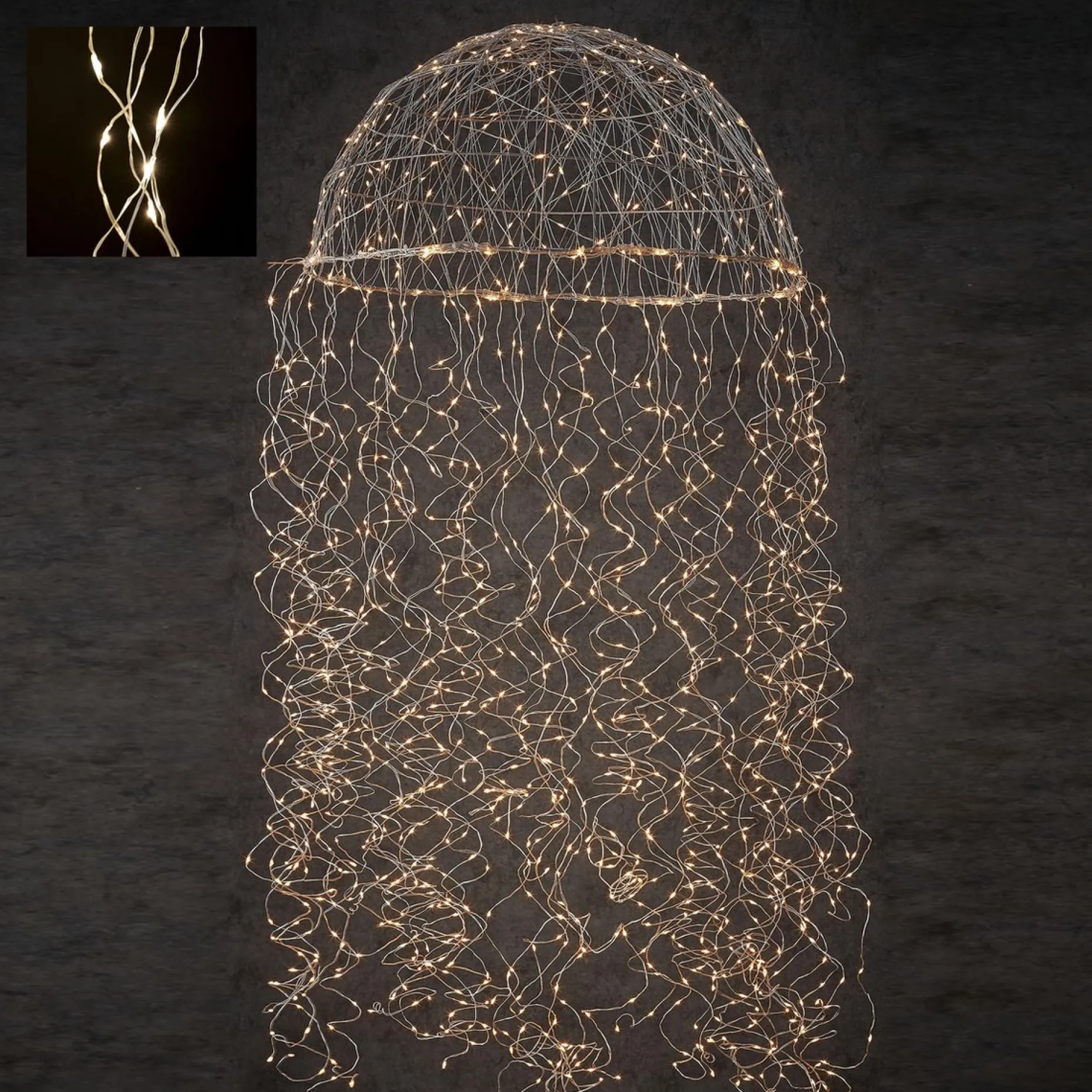 Luca lighting Verlichte Kerstfiguren^ - Kroonluchter Kwal Zilver Warm Wit 1280Led Ip44 - L200Xd60Cm - Woonaccessoires En Seizoensgebondendecoratie (Europese Stekker )