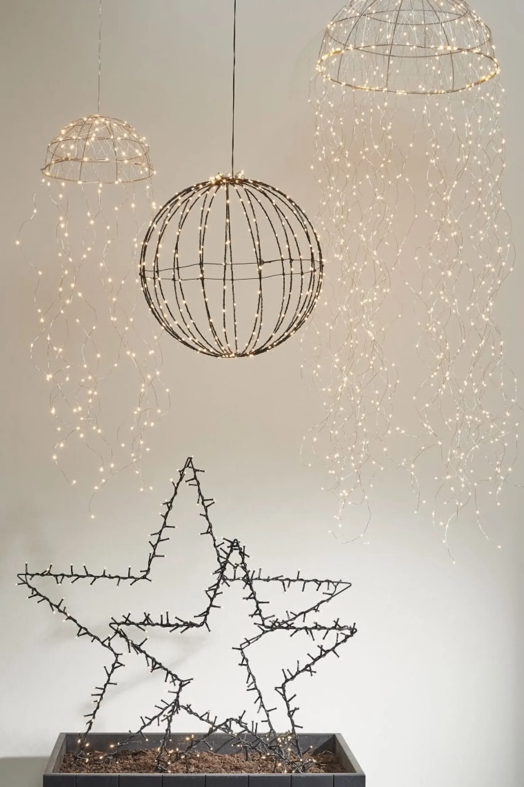Luca lighting Verlichte Kerstfiguren^ - Kroonluchter Kwal Zilver Warm Wit 1280Led Ip44 - L200Xd60Cm - Woonaccessoires En Seizoensgebondendecoratie (Europese Stekker )