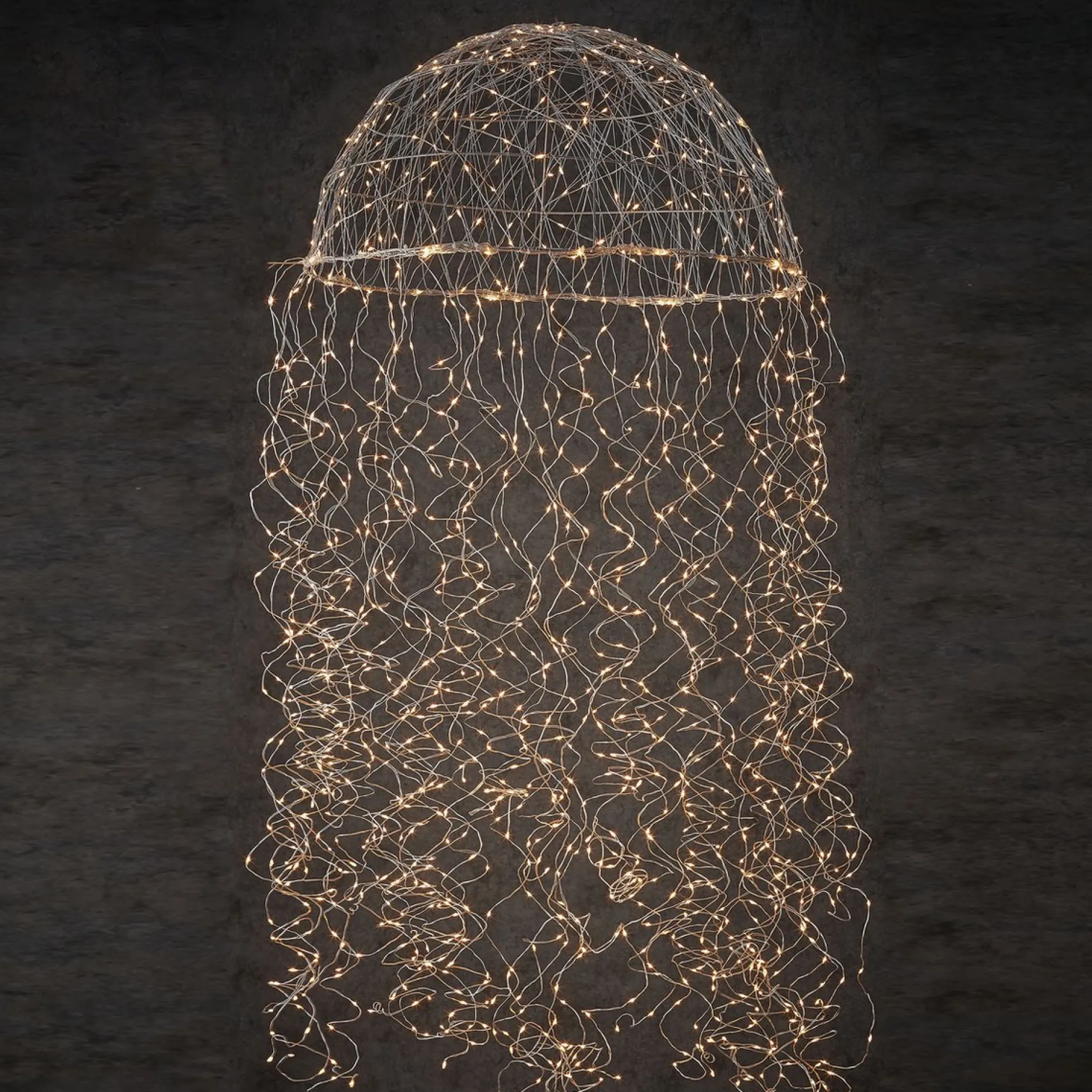 Luca lighting Verlichte Kerstfiguren^ - Kroonluchter Kwal Zilver Warm Wit 1280Led Ip44 - L200Xd60Cm - Woonaccessoires En Seizoensgebondendecoratie (Europese Stekker )