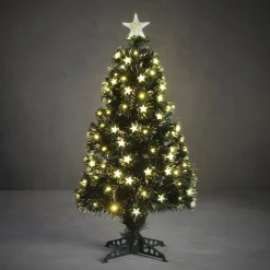Luca lighting Kunstkerstbomen^ Mercury Kunstkerstboom Met Fibre Optic Verlichting - H90 X O40 Cm - Groen