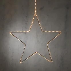 Luca lighting Verlichte Kerstfiguren^ Ster Hangend Met Warm Witte Led Verlichting - H128 X O58 Cm - Zwart