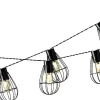 Lumineo Lichtslangen^ - Ijzeren Solar Tuinverlichting Lichtsnoer 8 Lampjes 350 Cm - Voor Buiten - Zwart - Led