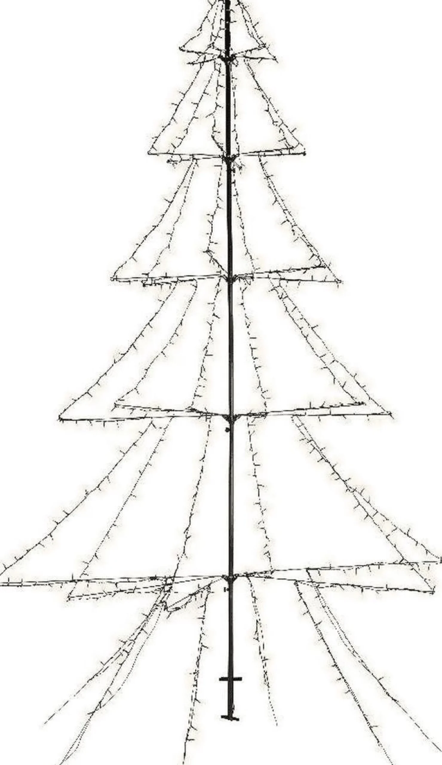 Merkloos Verlichte Kerstfiguren^Lumineo Kerstboom Vorm - Led Warmwit Buitenverlichting - Vrijstaand - 300Cm