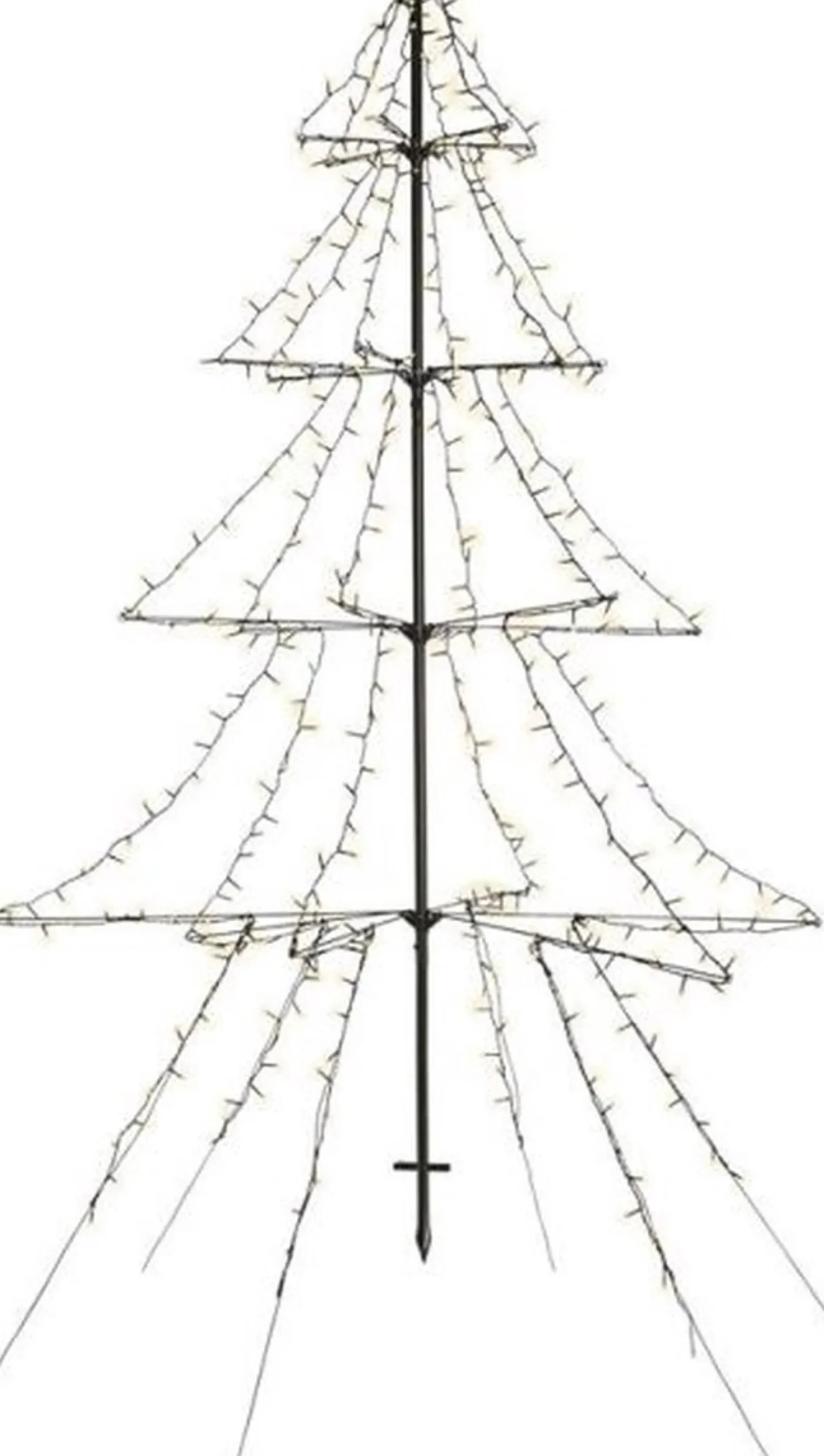 Merkloos Verlichte Kerstfiguren^Lumineo Kerstboom Vorm - Led Warmwit Buitenverlichting - Vrijstaand - 300Cm