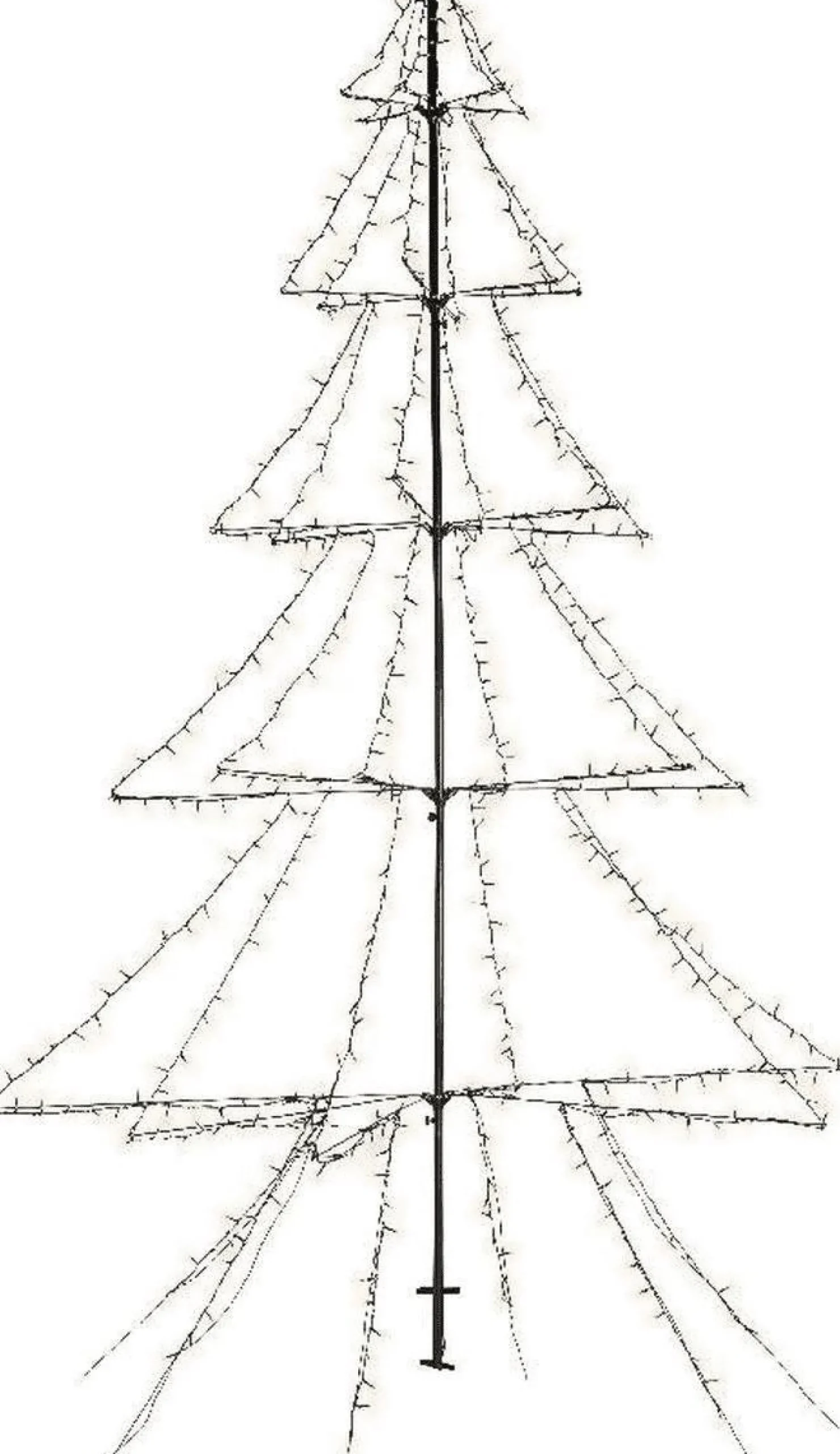 Merkloos Verlichte Kerstfiguren^Lumineo Kerstboom Vorm - Led Warmwit Buitenverlichting - Vrijstaand - 300Cm