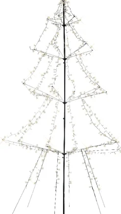 Merkloos Verlichte Kerstfiguren^Lumineo Kerstboom Vorm - Led Warmwit Buitenverlichting - Vrijstaand - 300Cm