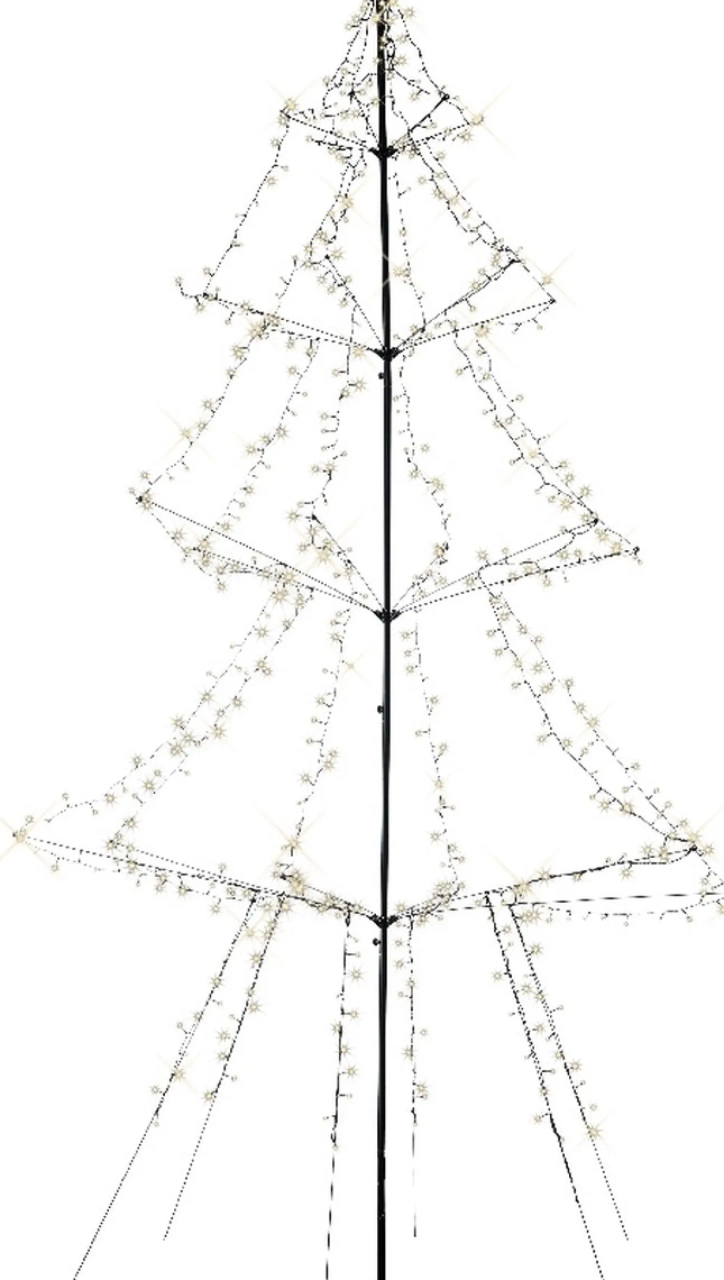 Merkloos Verlichte Kerstfiguren^Lumineo Kerstboom Vorm - Led Warmwit Buitenverlichting - Vrijstaand - 300Cm