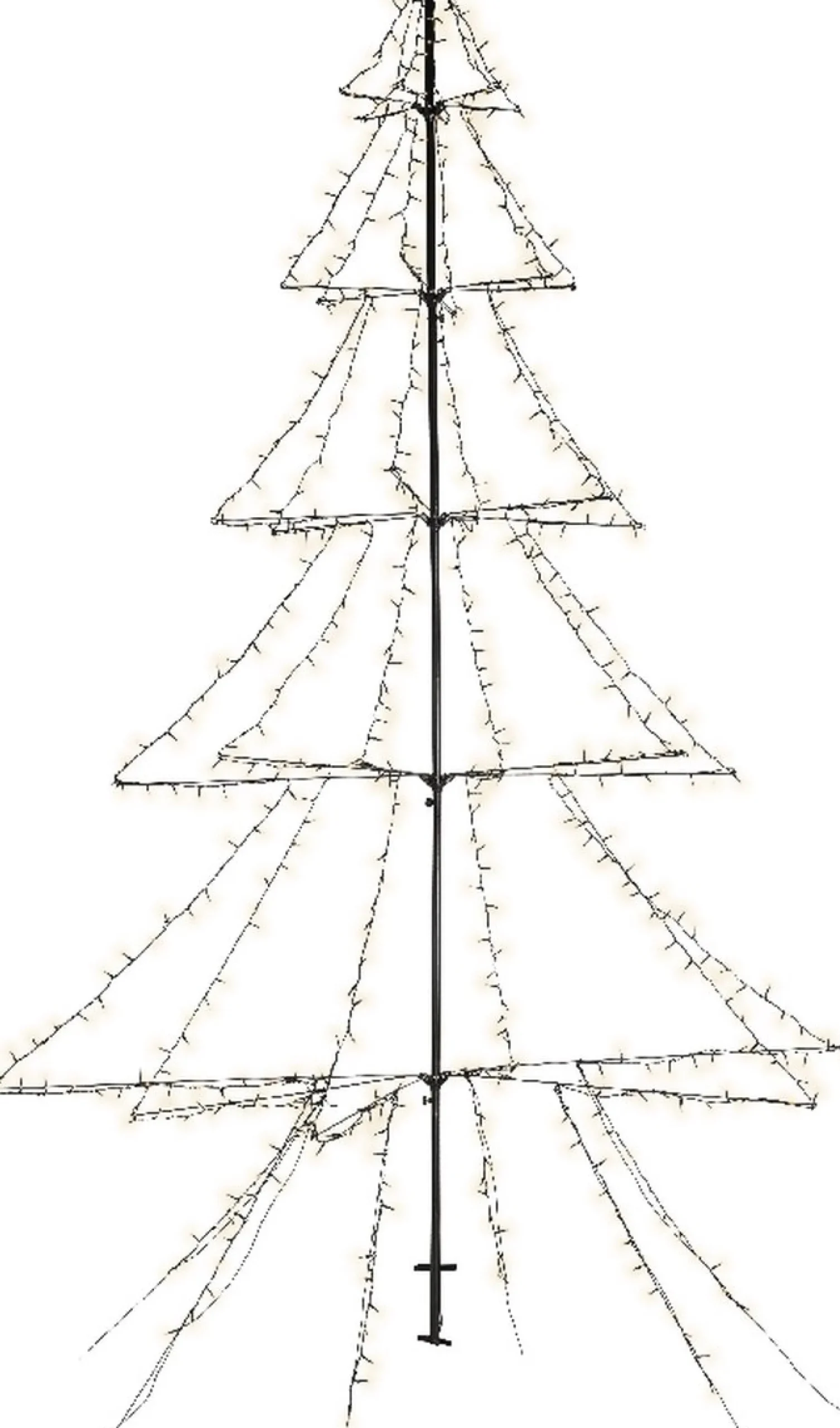 Merkloos Verlichte Kerstfiguren^Lumineo Kerstboom Vorm - Led Warmwit Buitenverlichting - Vrijstaand - 300Cm