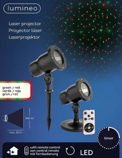 Lumineo Kerstlasers^ Led Laser Projector Met Roterend Effect
