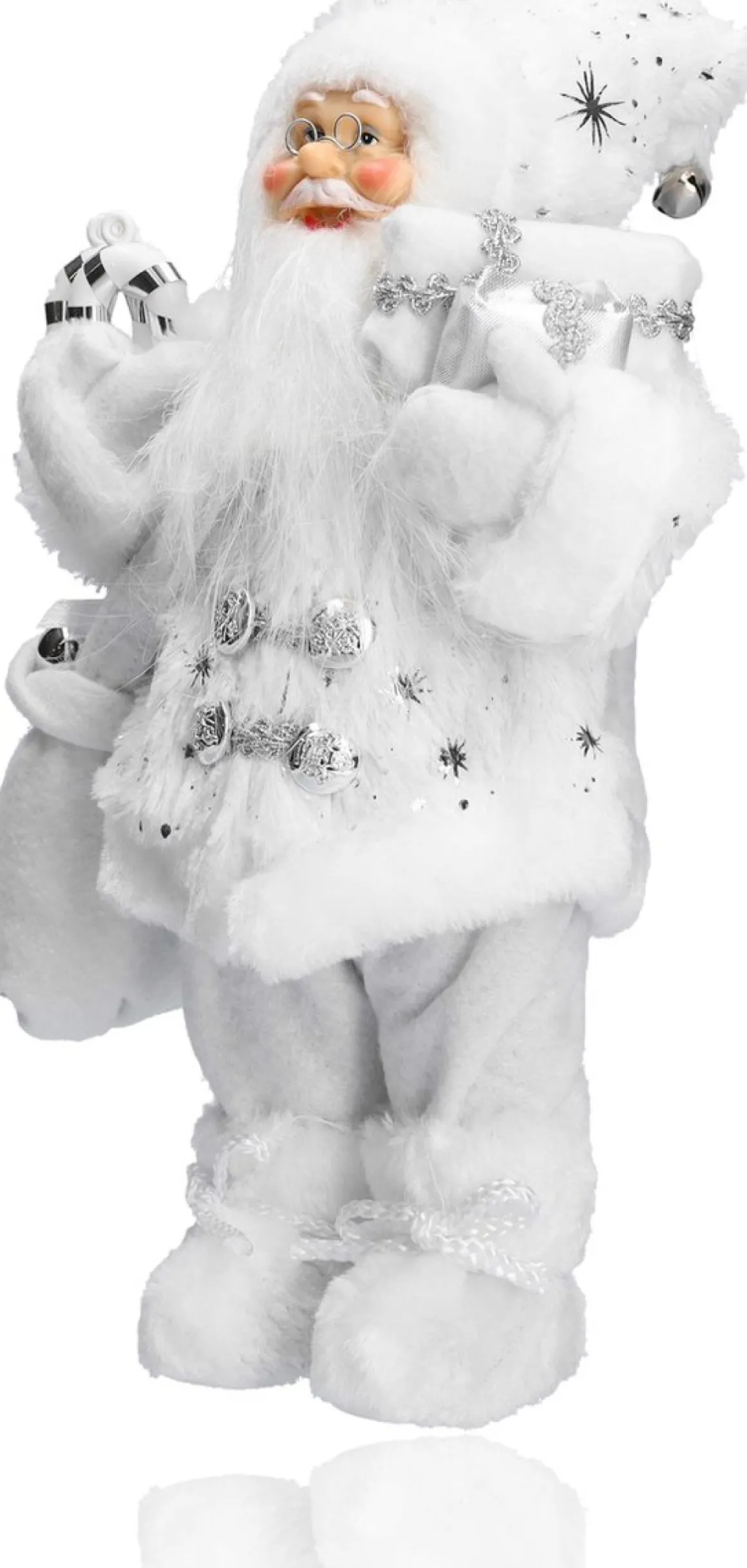 discountershop Luxe Afgewerkte Kerst Decoratie | Kerstversiering | 57 Cm | Grijs | Handgemaakt Kerstpop | Shop