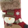 Unique Living Luxe 3D Kerstsok - Sneeuwpop - 23 X 46 Cm - Rood Discount