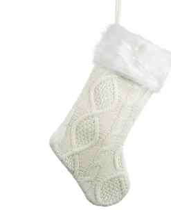 Goodwill Luxe Gebreide Witte Christmas Stocking Van - Decoratie Kerstsok Cheap
