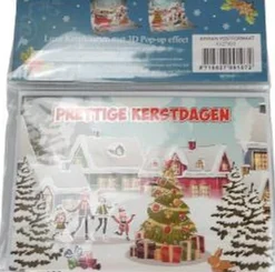 Merkloos Kerstkaarten^Luxe Kerstkaart 3D Pop-Up - Multicolor - A5