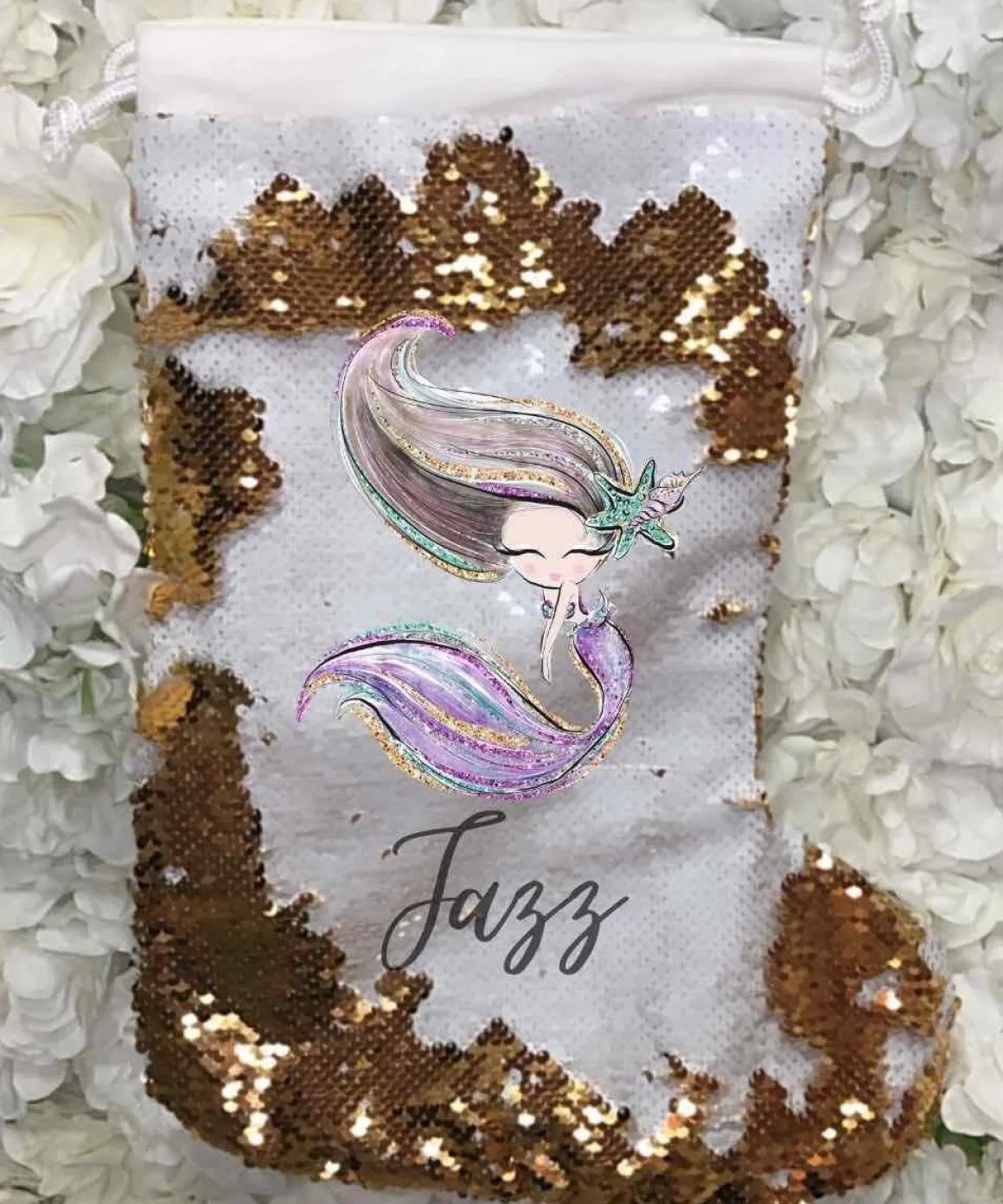 So Cute Magische Pailletten Kerstsok Met Naam En Afbeelding - Goud Of Zilver Best