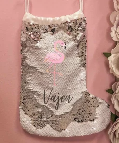 So Cute Magische Pailletten Kerstsok Met Naam En Afbeelding - Goud Of Zilver Best
