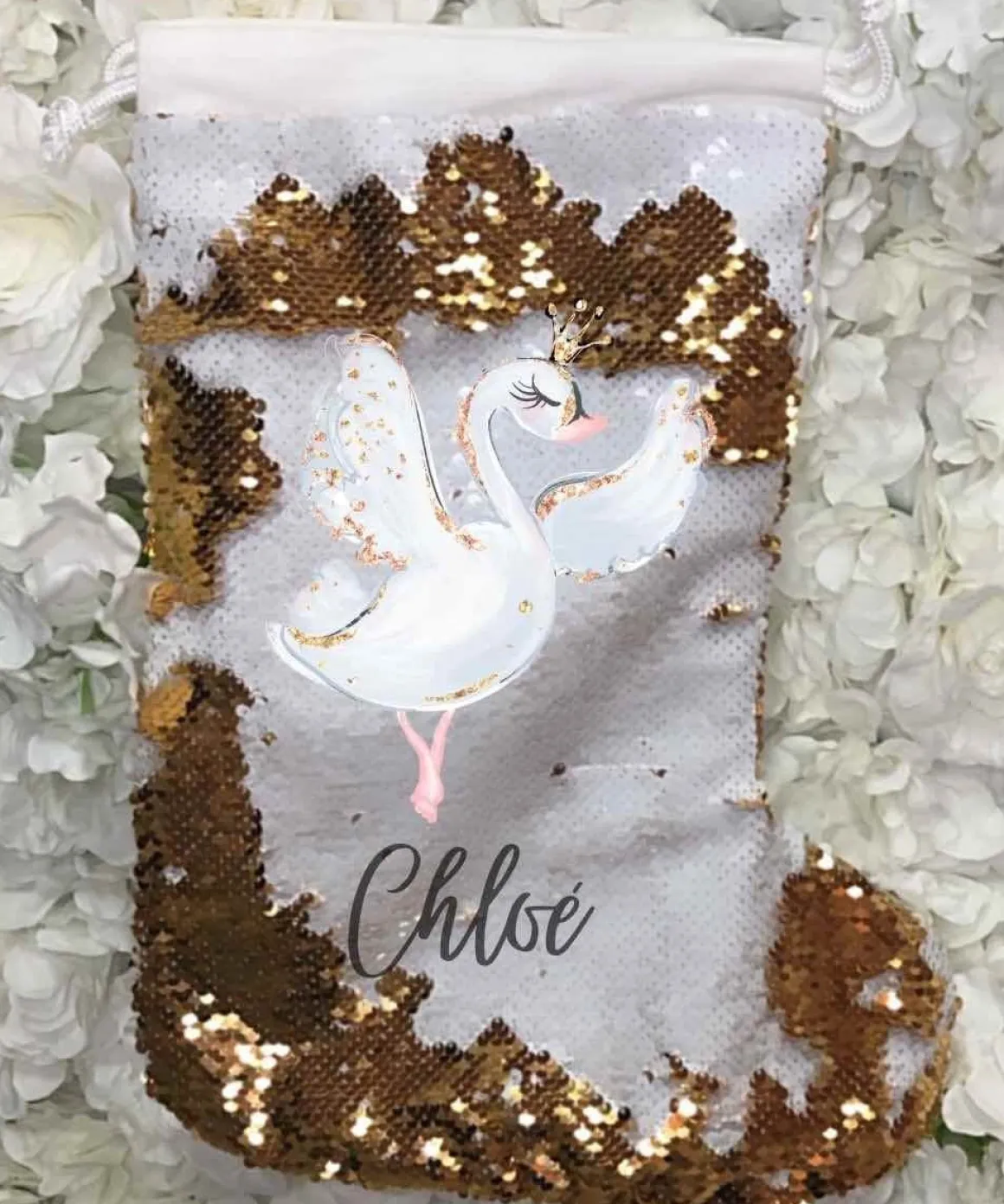 So Cute Magische Pailletten Kerstsok Met Naam En Afbeelding - Goud Of Zilver Best