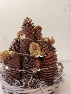 Juuls Gift Shop (merkloos) Mandje Met Dennenappel Toren Taart Met Ster Ledverlichting Cheap