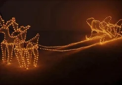 MaxxHome Verlichte Kerstfiguren^ Kerstverlichting - Rendieren Met Slee - Kerstverlichting Figuur - Rendier -756 Lampjes - Warm Wit Licht