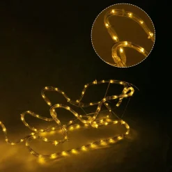 MaxxHome Verlichte Kerstfiguren^ Kerstverlichting - Rendier Met Slee - Warm Wit Lichtslang - 216 Lampjes - 204X28Cm