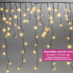 Meisterhome Lichtgordijnen^® Ijsregen Kerstverlichting Lichtgordijn - 8 Meter Ijspegel - 400 Led Warm Wit - Met 8 Functies En Timer - Ijspegelverlichting Buiten