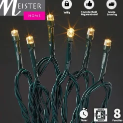 Meisterhome Lichtgordijnen^® Ijsregen Kerstverlichting Lichtgordijn - 12 Meter Ijspegel - 600 Led Warm Wit - Met 8 Functies En Timer - Ijspegelverlichting Buiten