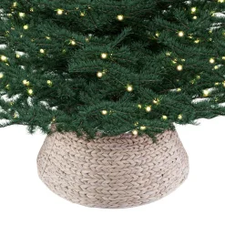Meisterhome Kerstboomstandaarden^ Kerstboomring Kraag Kerstboomrok - H23 X O60 Cm - Waterhyacint - Naturel 3 Elementen