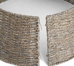 Meisterhome Kerstboomstandaarden^ Kerstboomring Kraag Kerstboomrok - H23 X O60 Cm - Zeegras - Naturel Bruin 3 Elementen