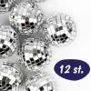 Happy Happenings Mini Discoballen - Zilver - 12 Stuks - Kerstballen - 3Cm Klein Best